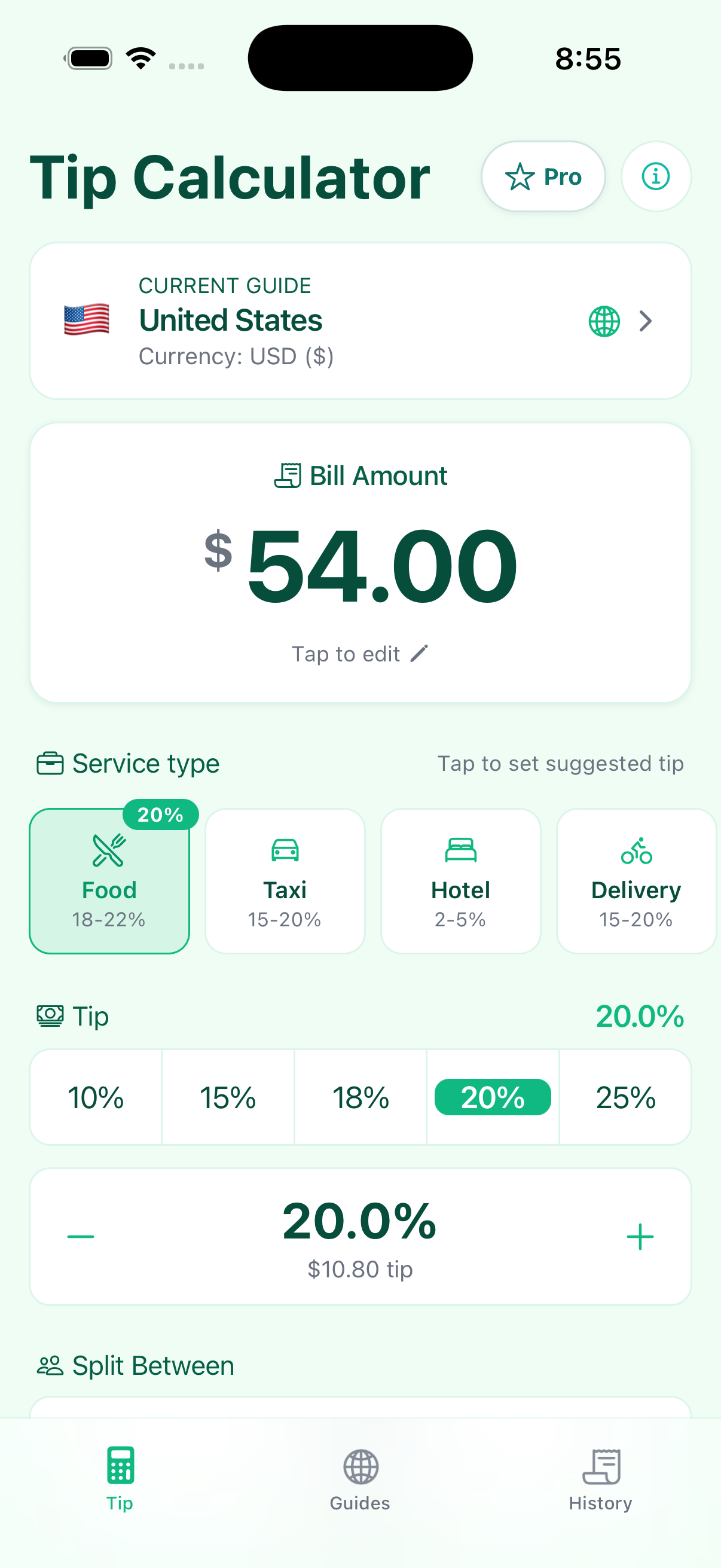 Tip & Split app screenshot